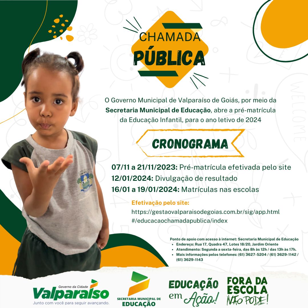 Secretaria De EducaÇÃo Divulga Chamada PÚblica Para A EducaÇÃo Infantil Por Meio Do Edital Nº 7888